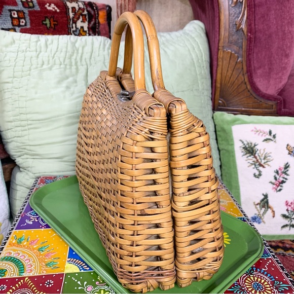 60s Rattan Box Bag - Picture 2 of 10